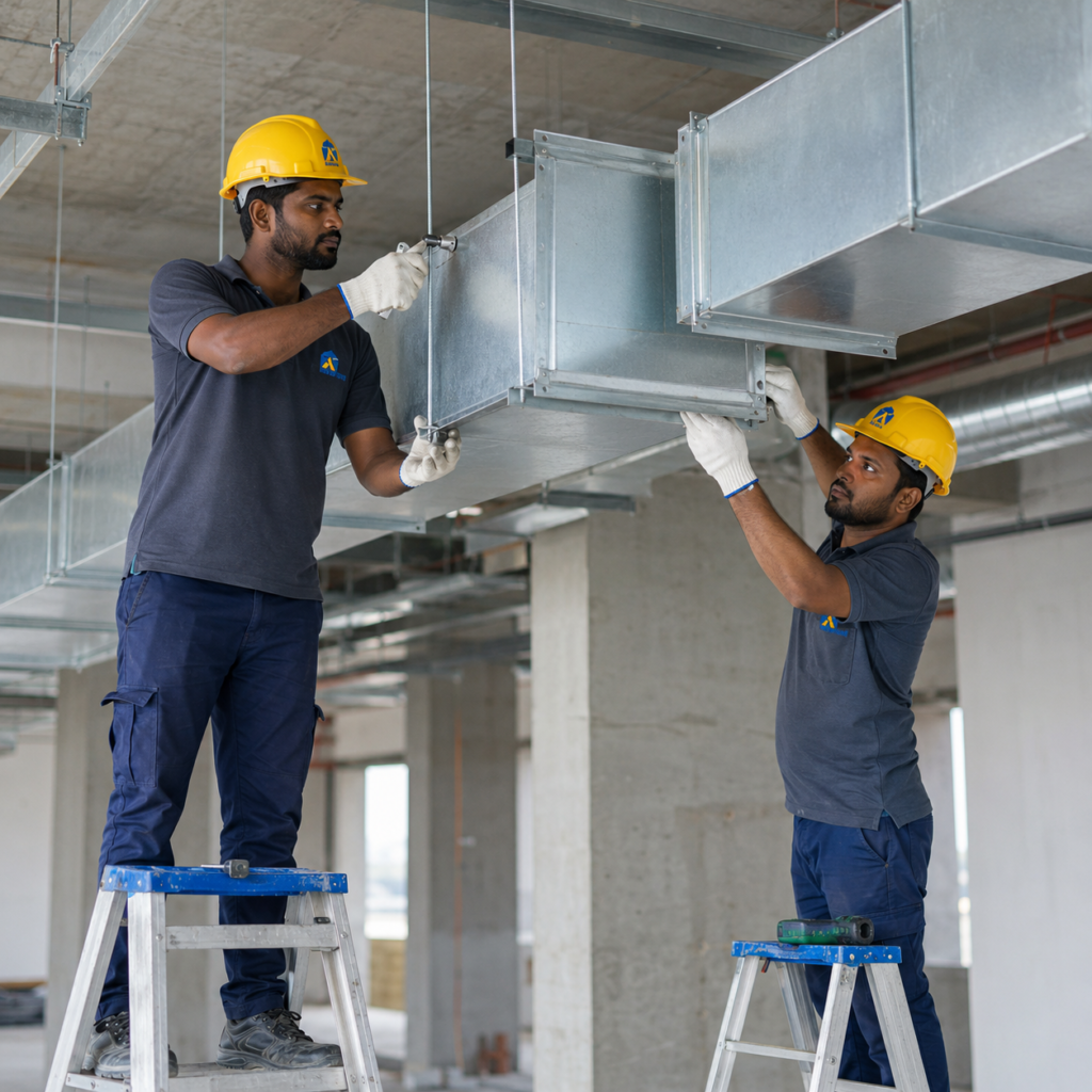 GI ducting fabrication and installation services in Mumbai